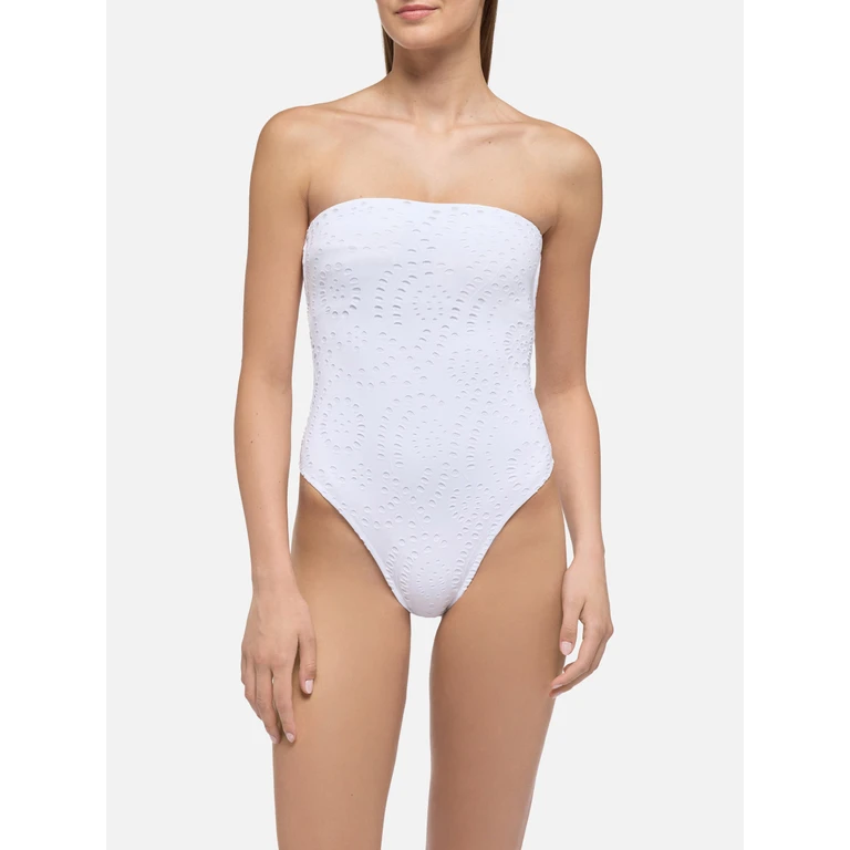 Mc2 Saint Barth Kayla White Sangallo Lace One-Piece Swimsuit One Piece - Women