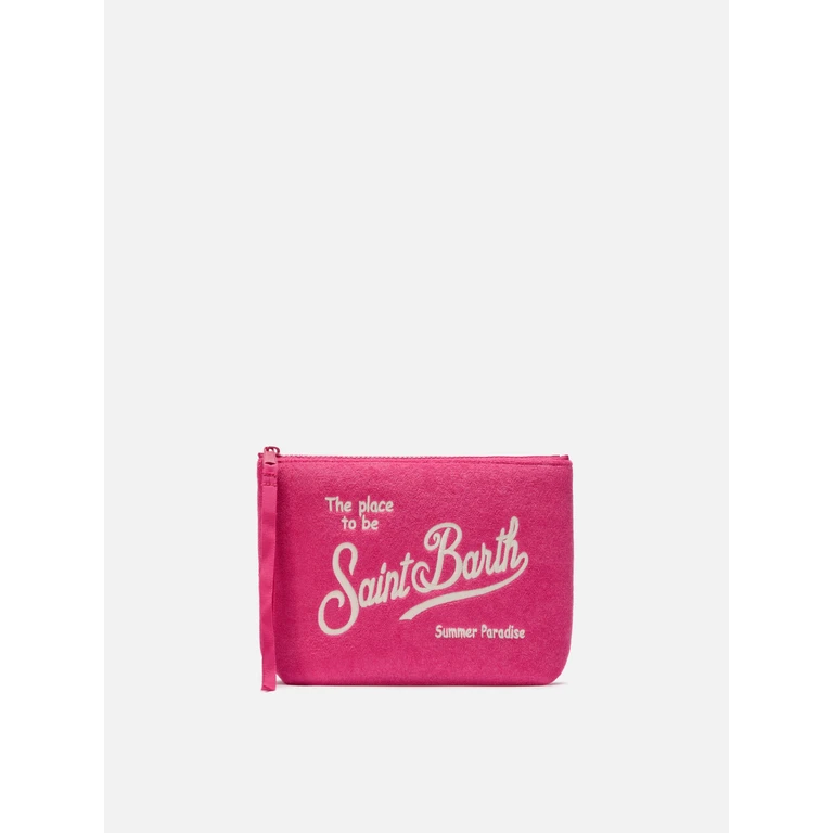 Mc2 Saint Barth Aline Pink Terry-Effect Pouch Pochette - Unisex