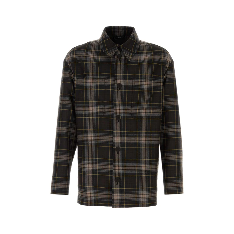 Fendi Fw1307atee F1r0a Check Exterior: Wool Camicie