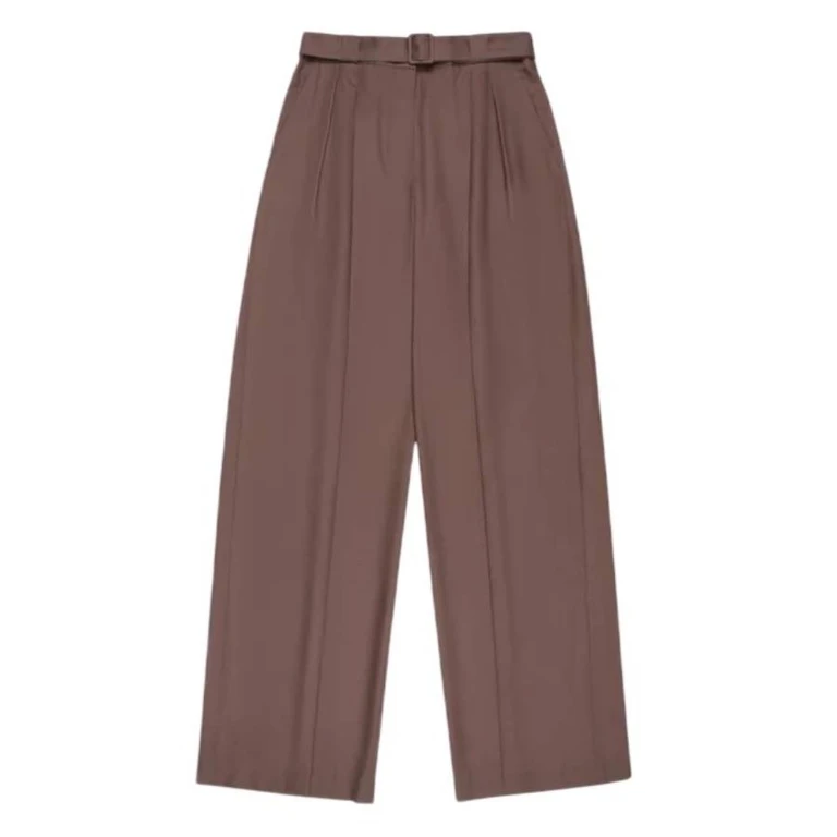Bally Wool-Silk Wide-Leg Belted Pants