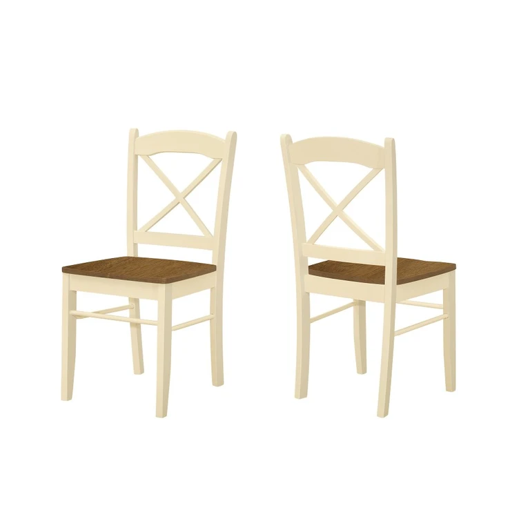 Monarch Oak and Cream Dining Chairs, Set Of 2