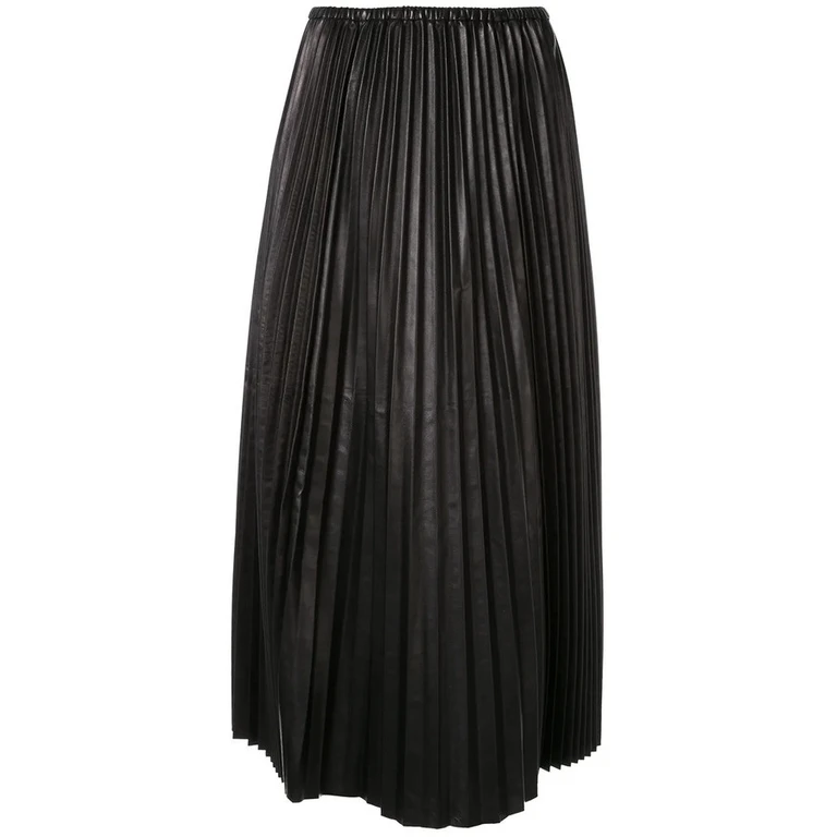 Valentino Garavani Pleated Leather Skirt