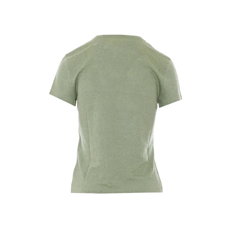 Not Shy T-Shirts And Polos Green Linen - Women