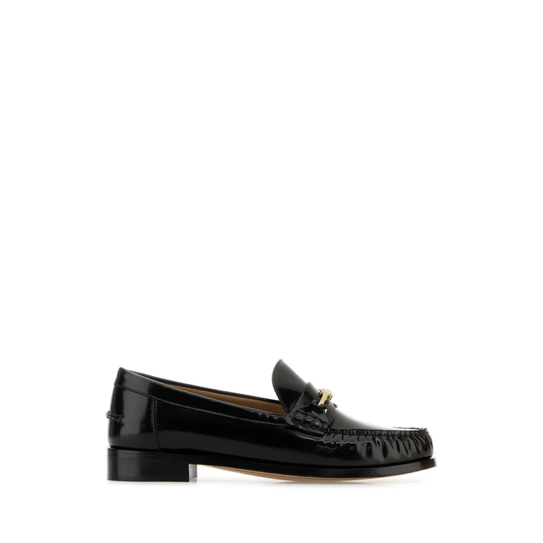 Ferragamo Black Leather Harry Loafers