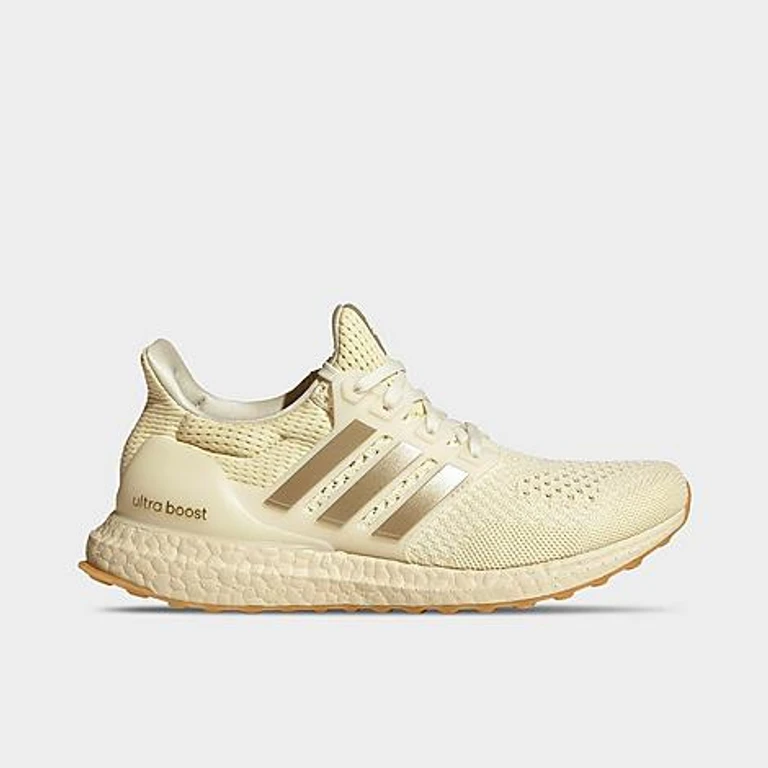 adidas Women's Ultraboost 1.0 Running Shoes in Off White/Pink Fusion/Court Green Size: 4.5