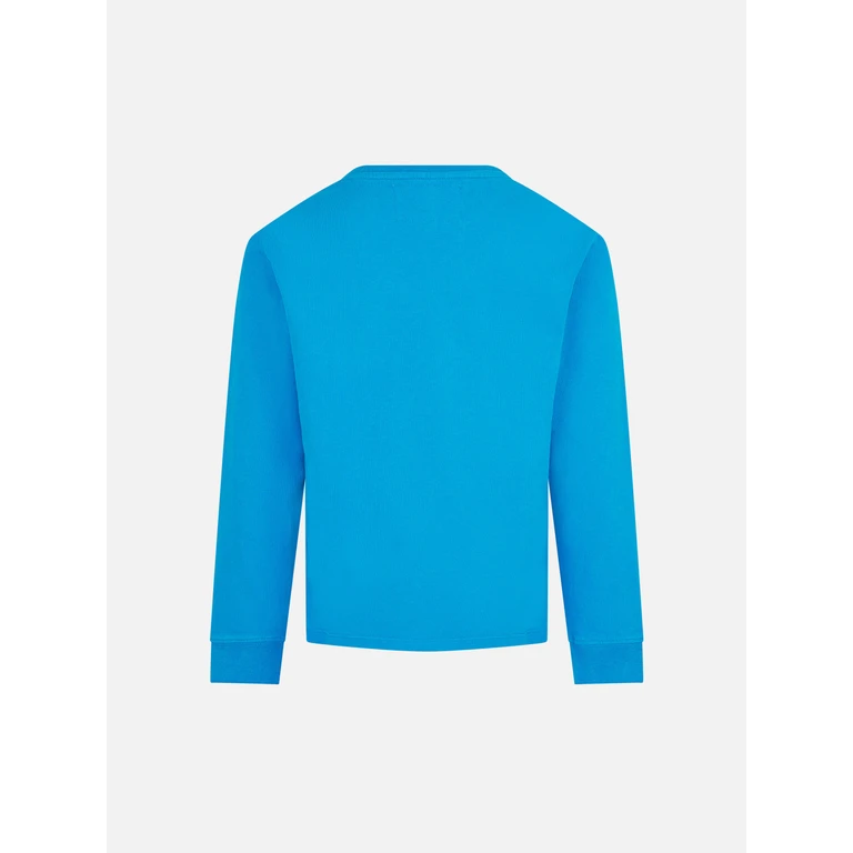 Mc2 Saint Barth Boy Heavy Cotton Bluette T-Shirt Blue