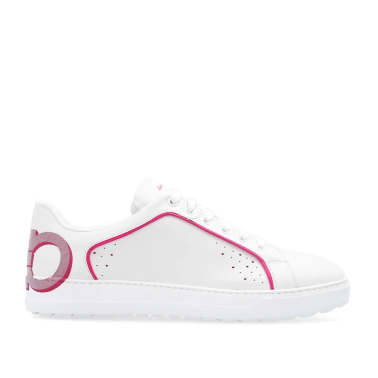 Ladies Manhattan Gancini Low-Top Sneakers In White