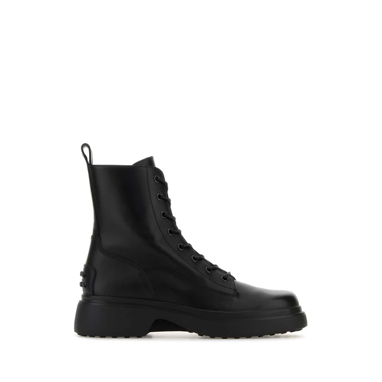 Tod's Black Leather Ankle Boots Nero 1calfskinfgl Stivali - Women
