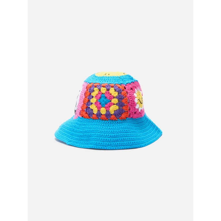 Mc2 Saint Barth Crochet Hat Jr Multicolor Tiles Blue - Unisex
