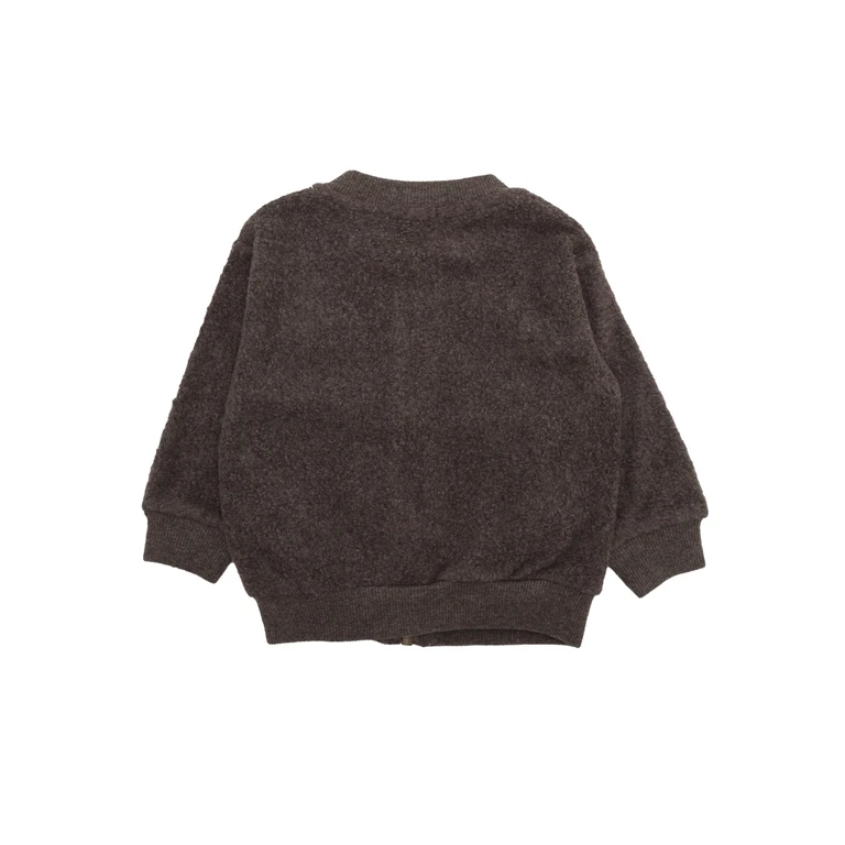One More In The Family Zipper Jacket Brown Cotton Acrylic Pes