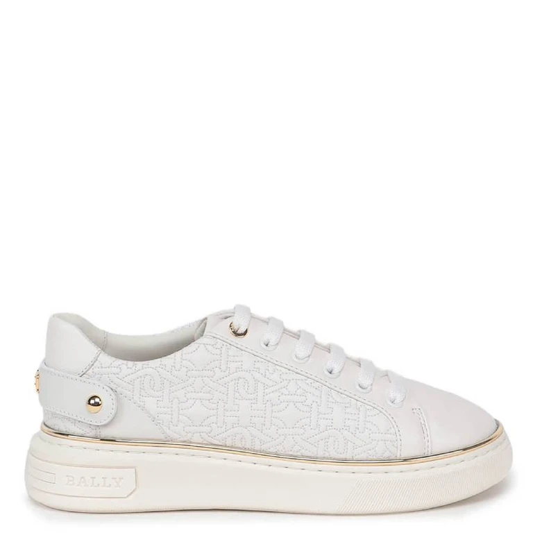 Bally Malya Quilted Logo Leather Sneakers, Brand Size 41 ( US Size 10.5 )