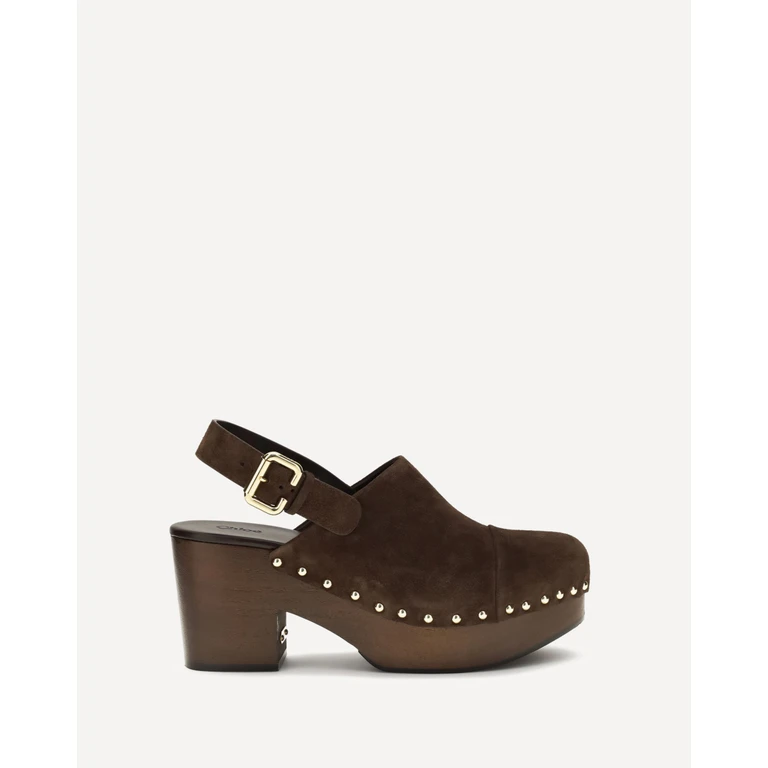 CHLOÉ Jeannette wedge Clogs in glossy calfskin Female 36