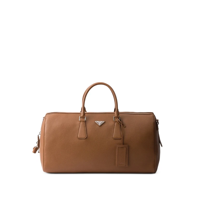 Sac de voyage Prada en cuir texturé
