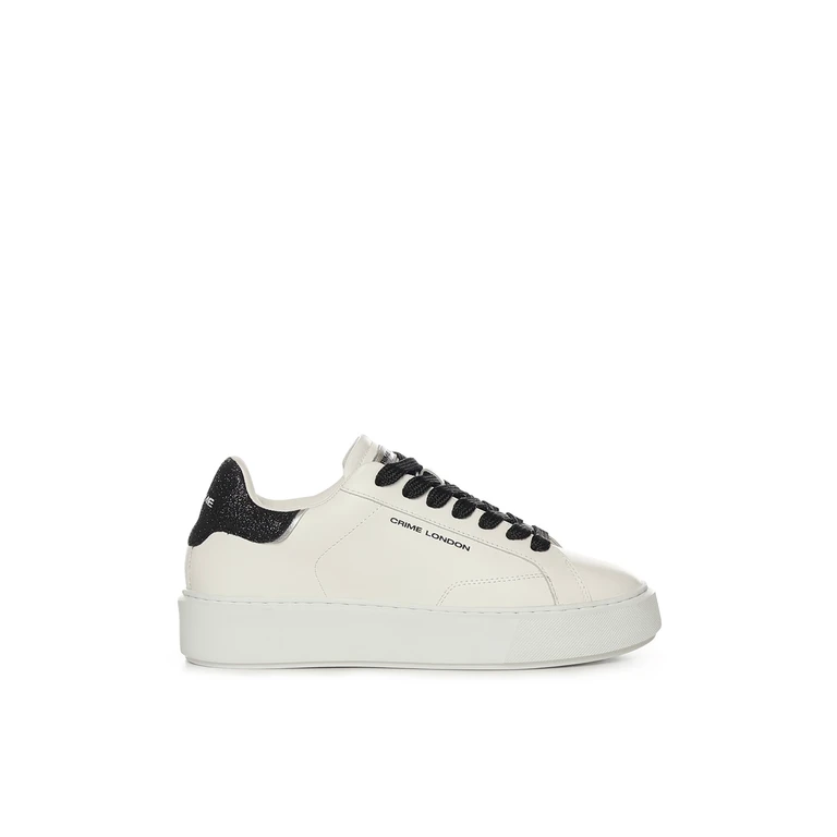 Crime London Sneakers White Leather Fabric - Women