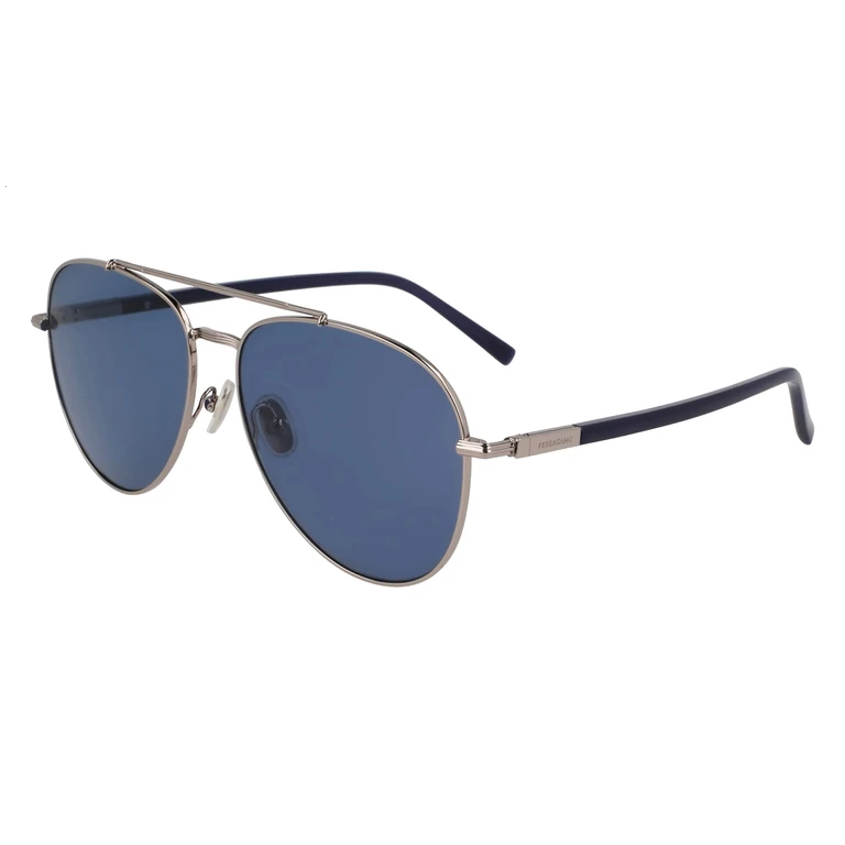 Ferragamo Blue Pilot Mens Sunglasses SF316S 021 61