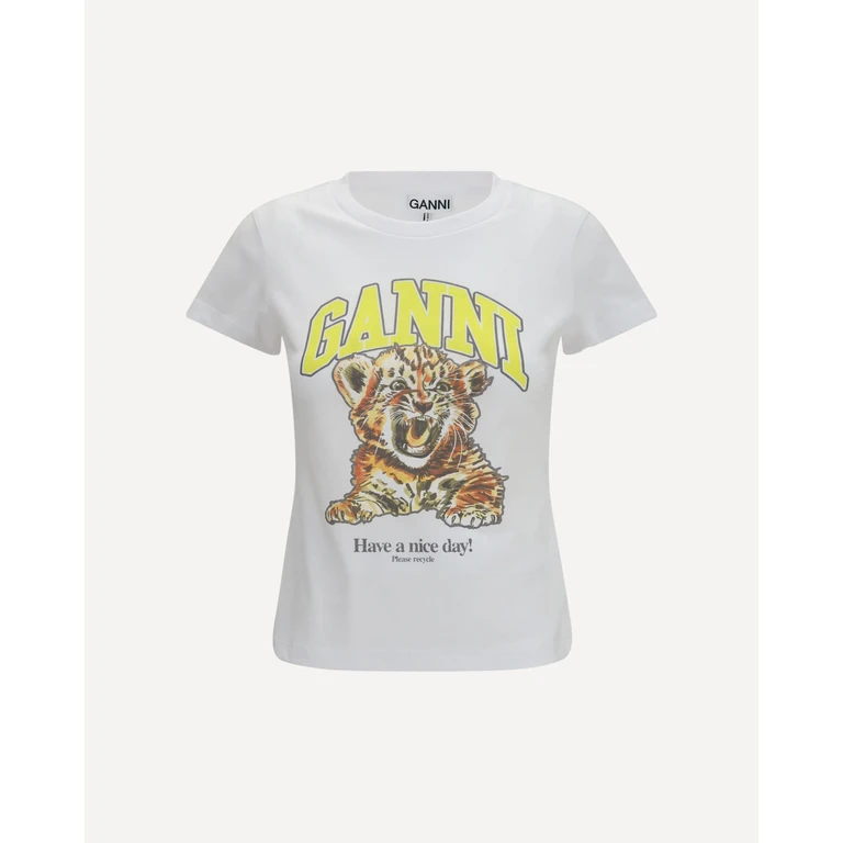 GANNI Tiger cotton T-shirt Female S