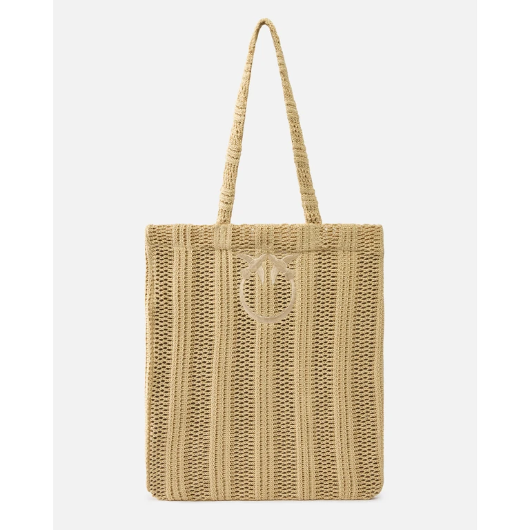 Pinko - Cabas moyen Easy Tote Bag en raphia