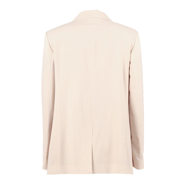 Fabiana Filippi Bistretch Wool Single Breasted Jacket With Filo Diamante Pink Polyamide Elastane - Women