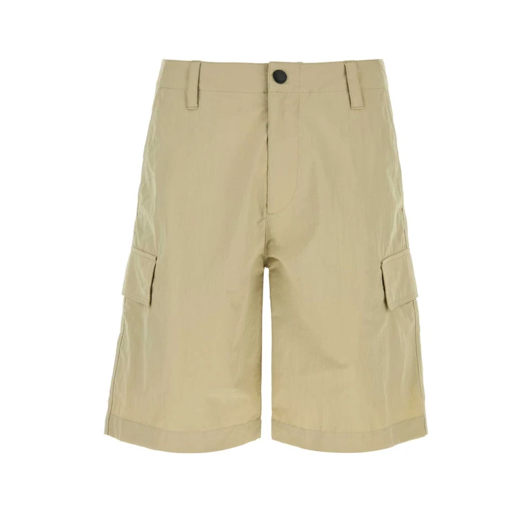 Burberry Beige Nylon Bermuda Shorts Sparrowbeige Exterior: Pantaloni - Men
