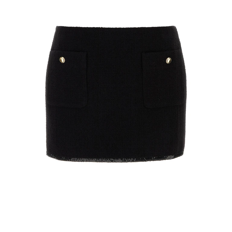 Miu Miu Gonna Nero Pa Wo-poliestere Gonne - Women