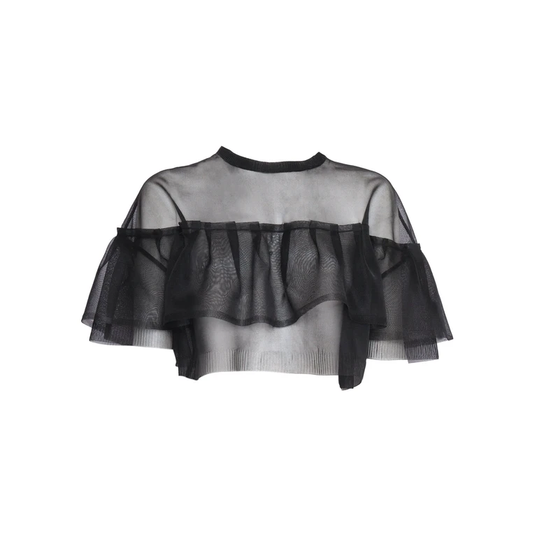 Philosophy di Lorenzo Serafini Transparent Shirt With Ruffle