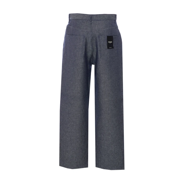 Fendi Relaxed Linen, Cotton And Silk Jeans