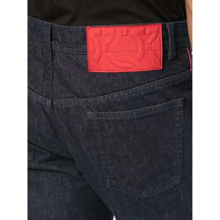Ferragamo Gancini-Patch Straight-Leg Jeans