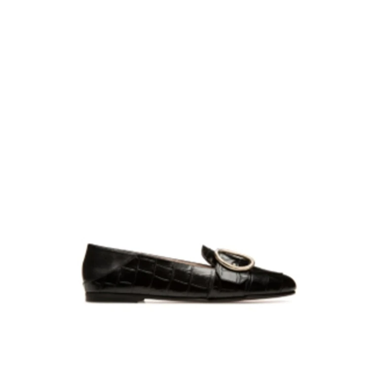 Bally Clariska Croc-Embossed Leather Loafers