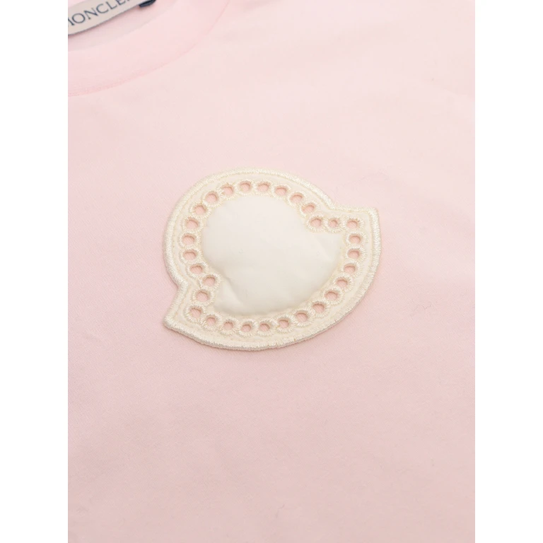 Moncler Baby Pink t-shirt with logo Short Sleeves