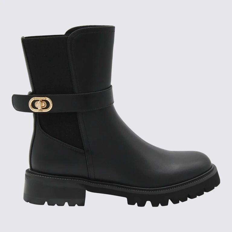 Ganni Black Leather Boots