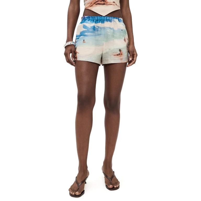 Cult Gaia Mori Shorts Rio Beach Print XXS