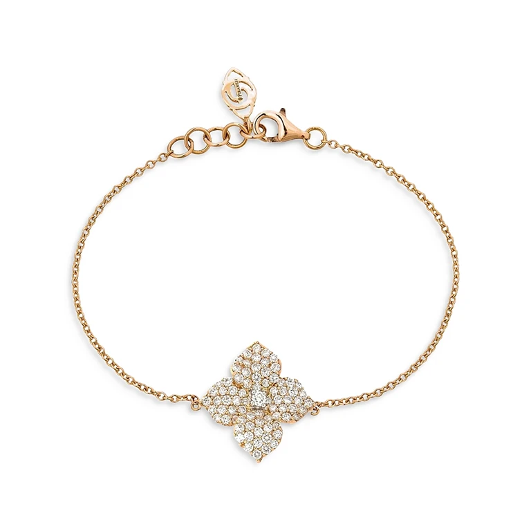 Piranesi 18K Rose Gold Fiore Bracelet with Diamonds, 0.77 tcw