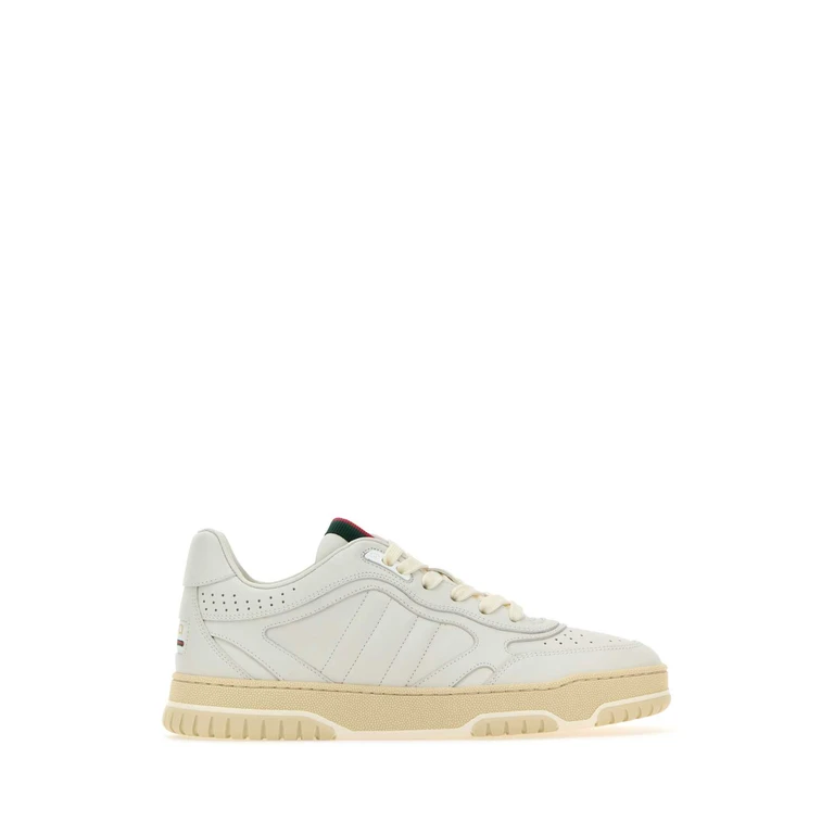 Gucci White Leather Re-Web Sneakers Greatwhitegwgw Calf Skin - Women