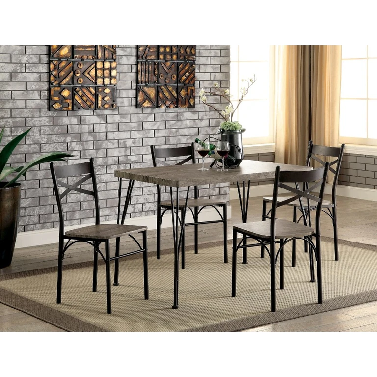 Selana Weathered Gray 5 Piece Dining Set