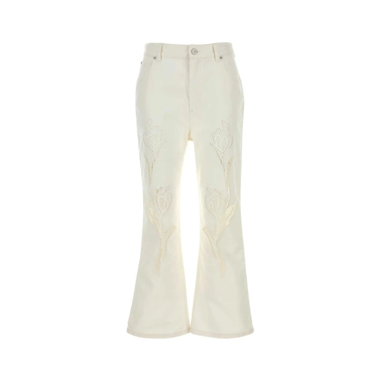 Marni White Denim Jeans Naturalwhite Exterior: Cotton Pantaloni - Women