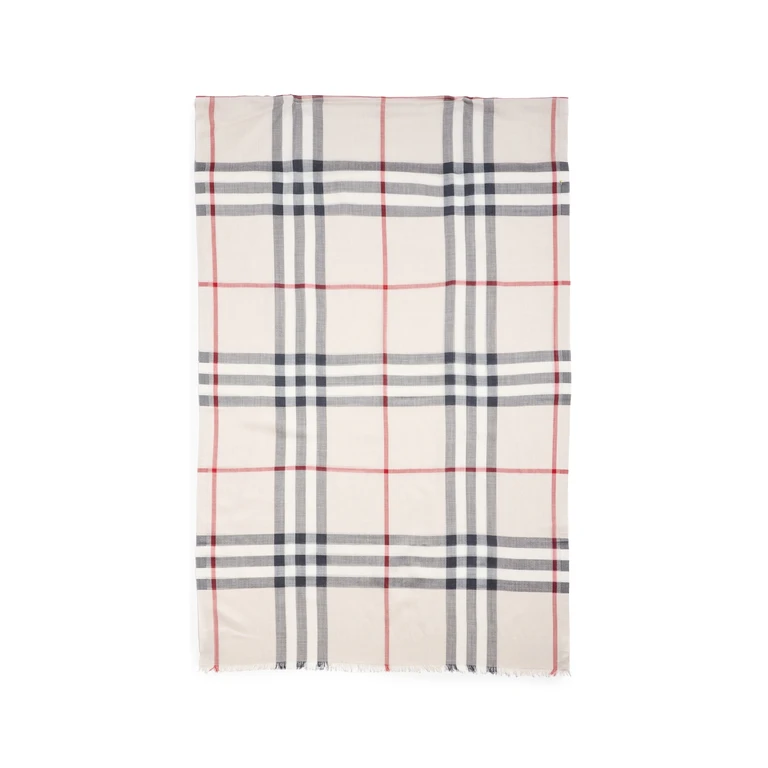 BURBERRY Wool Check wide Scarf Female UNI