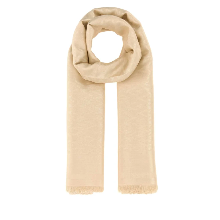 Valentino Garavani Cream Silk Blend Scarf Burro Exterior: Wool Sciarpe E Foulard - Women