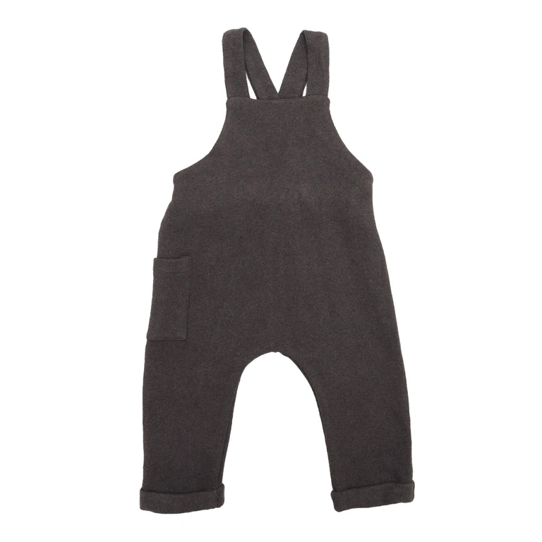 One More In The Family Overall Grey Romper