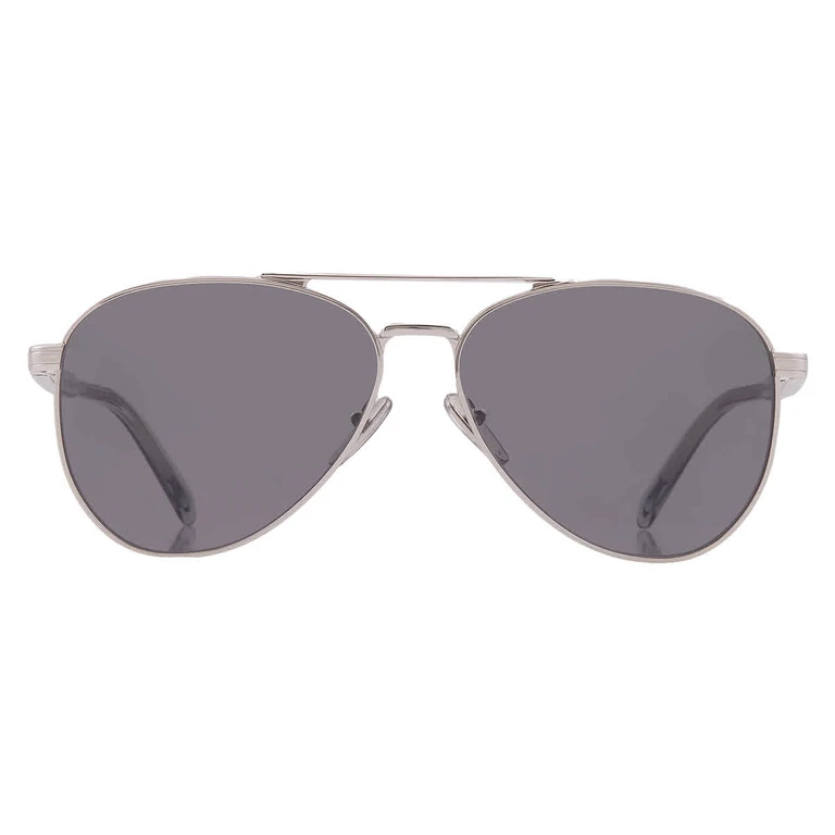 Prada Dark Grey Flash Silver Pilot Mens Sunglasses PR A58S 1BC175 61