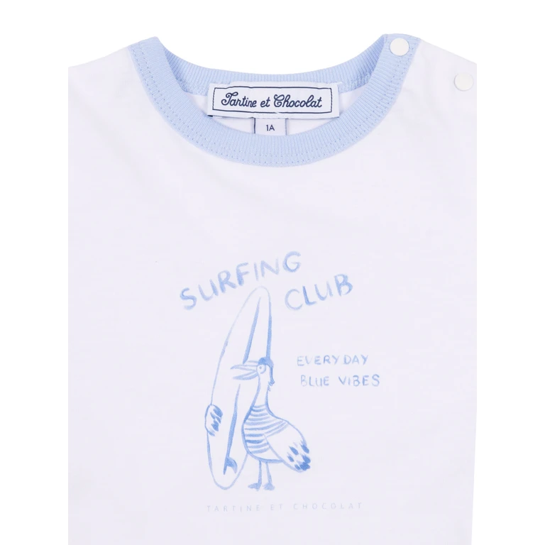 Tartine & Chocolat T-Shirt White Cotton Short Sleeves