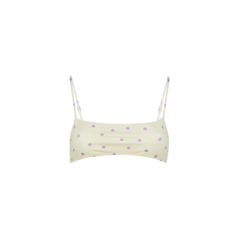 Mc2 Saint Barth Sadie Bralette Top With Polka Dots Print White - Women