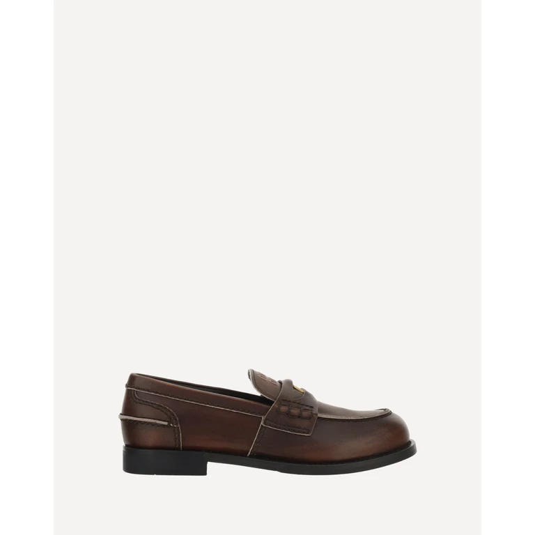 MIU MIU Leather Loafers Female 36.5