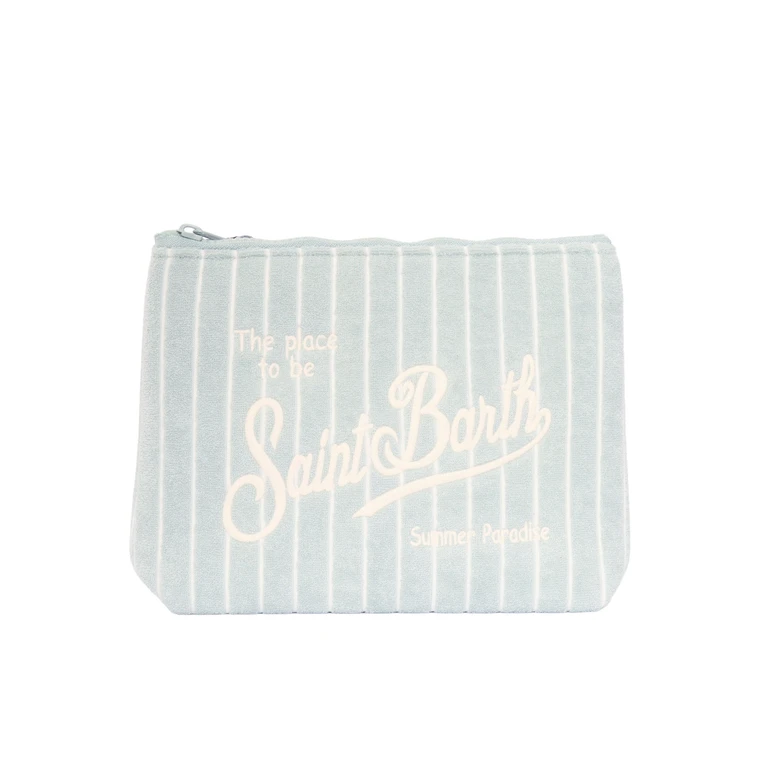 Mc2 Saint Barth Aline Sponge-Terry Embossed Stripes Tiny V 53 Emb Light Blue Sbr Polyester Handbag