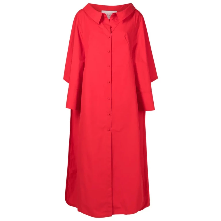 Valentino Garavani Cape-Detail Cotton Maxi Dress