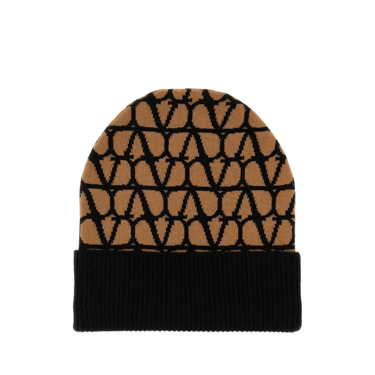Valentino Garavani Printed Cashmere Beanie Hat Camner Exterior: Cuffie - Women