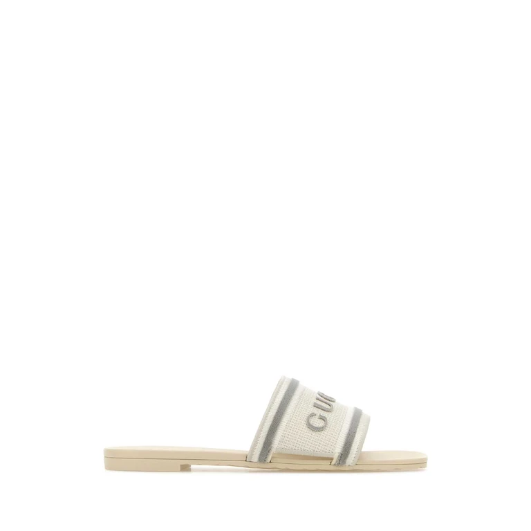 Gucci White Canvas Slippers Mywhmywhgriniv - Women