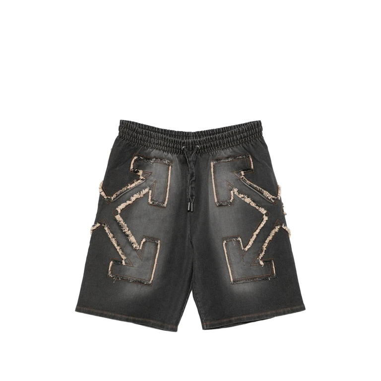 Off-white Arrow Frayed Patchwork Shorts