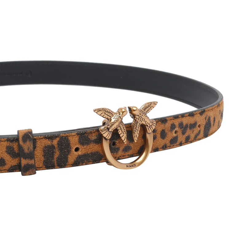 Pinko Leopard Suede Belt