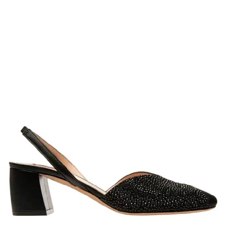 Bally Celie 55 Crystal Embellished Block Heel Leather Pumps