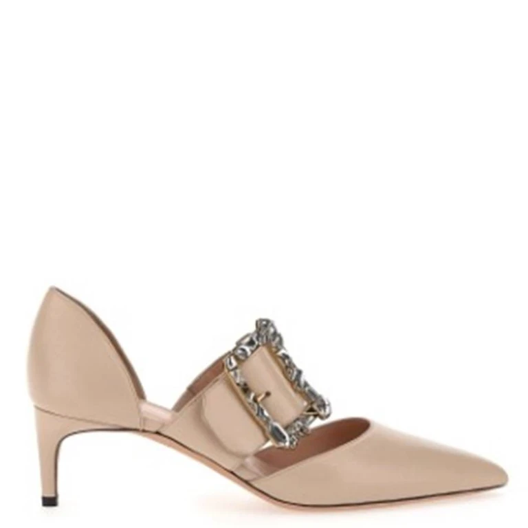Bally Jessye 55 Buckle Leather Pumps, Brand Size 37 ( US Size 6.5 )